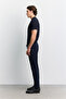 Men's Navy Blue Side Pocket Elastic Waist Lace up Double Leg Jogger Pants E 003000 - 4
