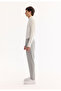 Men's Light Gray Side Buckle Viscose Blend Easy-Iron Carrot Fit Trousers A52Y3010 - 3