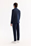Men's Navy Blue Mono Collar Bi-Stretch Lightly Textured Blazer Comfort Slim Fit Jacket A52Y4013 - 4