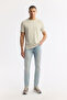 Men's Beige Crew Neck Printed Bi-Stretch Interlock Regular Fit T-Shirt A51Y1132 - 5