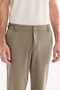 Men's Khaki Side Elastic Anti-Wrinkle Technical Fabric Slim Fit Chino Trousers A61Y3077 - 5
