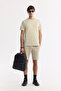 Men's Beige Crew Neck Printed Bi-Stretch Interlock Regular Fit T-Shirt A51Y1131 - 7