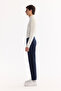 Men's Navy Blue Elastic Bi-Stretch Lightweight Slim Fit Trousers A52Y3213 - 2
