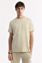 Men's Beige Crew Neck Printed Bi-Stretch Interlock Regular Fit T-Shirt A51Y1131 - 6