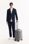 Men's Navy Blue Mono Collar Bi-Stretch Lightly Textured Blazer Comfort Slim Fit Jacket A52Y4013 - 7