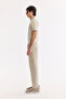 Men's Beige Elastic Waistband Side Zipper Pocket Technical Fabric Jogger A61Y3413 - 2