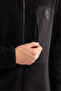 Men's Black Stand Collar Zippered Soft Touch Fleece Regular Fit Sweatshirt A52Y1207 - 5