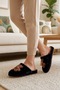 Women's Black Teddy Bear Embroidered Plush Furry House Slippers 3 cm Byndi̇mjteddybear - 4