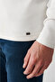 Men's Ecru Crew Neck Printed Rayon Knitwear Sweater A32Y5033 - 2