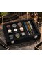 Watch and Prayer Beads Box with 9+ Prayer Beads Compartments, Alcantara Black - 3