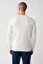 Men's Ecru Crew Neck Printed Rayon Knitwear Sweater A32Y5033 - 4