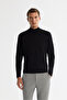 Men's Black Half Turtleneck Rayon Non-Pilling Regular Fit Knitwear Sweater A42Y5100