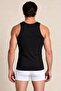 6 Pieces Men's Combed Cotton Black Undershirts Economic Package in Special Box - 5