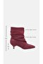 Model Giselle Short-Heeled Boots Genuine Leather Burgundy Suede - 5