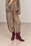 Model Giselle Short-Heeled Boots Genuine Leather Burgundy Suede - 4