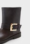 Women's belt buckle detailed daily boots feros coffee - 5