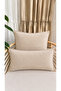 Pearl Velvet Textured Light Beige Vanilla Cushion Cover