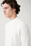 Men's Ecru Crew Neck Camouflage Patterned Rayon Knitwear Sweater A32Y5046 - 3