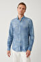 Men's Blue Bottomed Britli Collar Cotton Easy-Iron Regular Fit Shirt A41Y2157 - 3