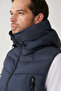 Men's Navy Blue Goose down Water Repellent and Windproof Hooded Vest A32Y6504 - 3