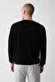 Men's Black Crew Neck Raglan Sleeve Knitwear Sweater A32Y5155 - 4