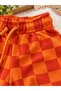 3-thread unisex kids' orange plaid tracksuit set (no raising), relaxed fit jogger bottoms, stylish casual sportswear combo - 6