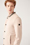 Men's Beige Quilted Snap Fastener Suede Textured Coat A31Y6001 - 2