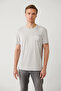 Men's Gray Crew Neck Printed Soft Touch Regular Fit T-Shirt A41Y1136