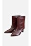 Monika Heeled Boots Genuine Leather Burgundy - 8