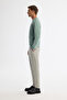 Men's Mint Green Crew Neck Cotton Embroidered Regular Fit Sweatshirt A42Y1247 - 3