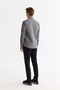 Men's Gray Buttoned Collar Easy-Iron Striped Slim Fit Shirt A42Y2098 - 3