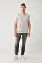 Men's Gray Crew Neck Printed Soft Touch Regular Fit T-Shirt A41Y1136 - 5