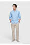 Turquoise Plain Casual Fit Long Woven Casual 100% Linen Shirt - 2