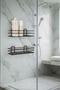 2 Pieces Black Bathroom Shelf with 1 Piece Black Hook Soap Holder Adhesive Bathroom Kitchen Organizer - 5