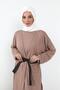 Combed Cotton Boneli Ready-Made Combed Cotton Hooded Shawl Two-Piece Set, Ps-57, Cream - 5