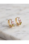Celoris Pastel Baguette Stone Minimal Hoop Steel Xuping Earrings