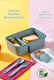 Lunch to Go Nutrition Container Plastic Lunch Box with Compartments and Sauce Container 920ml 40ml 14.5X20X7.4(H)Cm Cream - 6