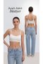 3-Pack White Cotton-Padded Bustier - Adjustable String Straps for Everyday Comfort - Bra