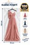 Long Dress Cover with Hanger Hole 70×125 cm - Transparent Dress Protection Bag 100 Pieces