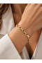 Cm Square Ring Model Gold Color Brass Women's Bracelet - 2