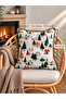 3D Snow Winter Themed Cushion Cover Green - 2
