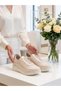 Oneair D26Ys 3215 Cream Genuine Leather Women's Wedge Shoes - 4