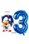 Sonic the Hedgehog Balloon 3Rd Birthday Set Sonic the Hedgehog Boom Concept Balloon and Navy Blue Number Balloon - 3