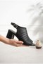 Genuine Leather Heeled Sandals - 3