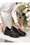 Oneair D26Ya 3200 Black Genuine Leather Women's Wedge Shoes - 2