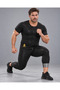 Unisex Thermal Sauna Waist Belly Basen Sweat Zippered Short Sleeve Set Leggings - 6