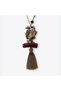 Zr Bird Patterned Stone Chain Necklace - 3