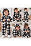 1/3 Year Old Baby Clothing Models Lumberjack Plaid Front Buttoned Hooded Baby Suit Jumpsuit - 2