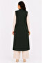 Women's Middle-Aged Patterned Comfortable Fit Flounced Combed Cotton Mother Long Vest 4320 - 5