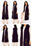 Women's Middle-Aged Patterned Comfortable Fit Flounced Combed Cotton Mother Long Vest 4320 - 2